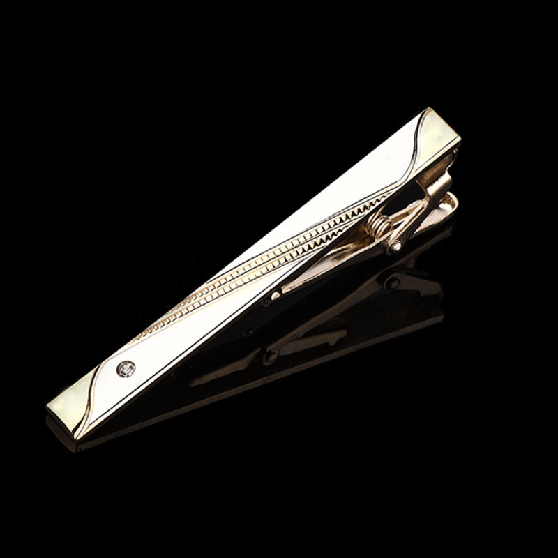 Men Accessories Silver - Цельный мужской зажим для галстука из