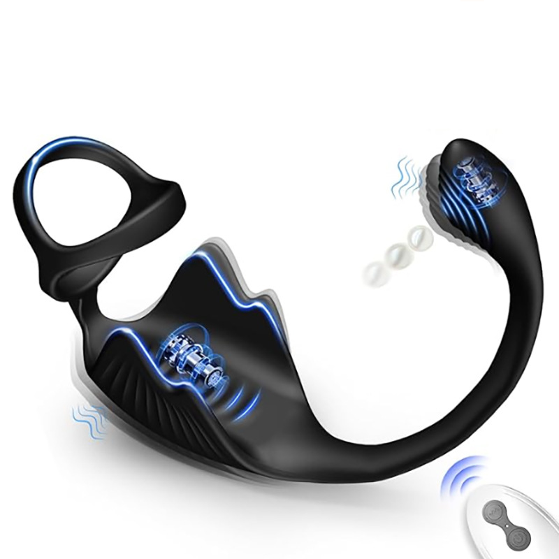 Men Accessories App - Вибратор-пробка для ануса с кольцом на