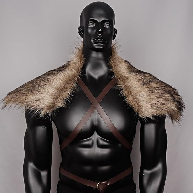 Men'S Viking Accessories - Мужская средневековая накидка из искусственного меха,