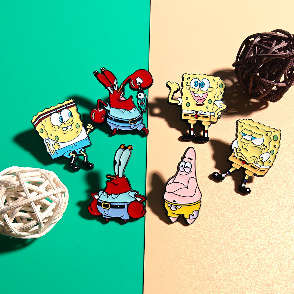 Набор из 6 брошей с Губкой Боб – обзор и цена Lapel Pin Enamel